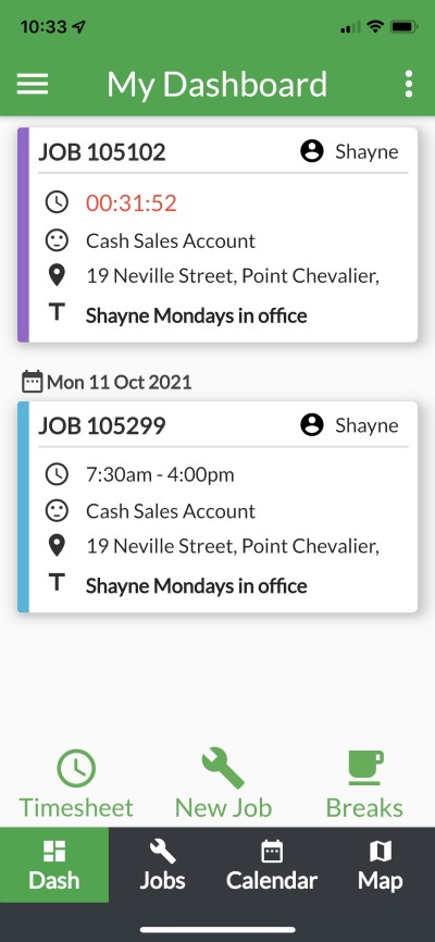 mobile flutter app sample screen