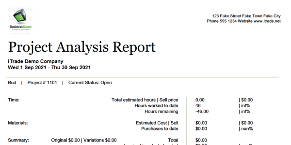custom reporting PDF screens